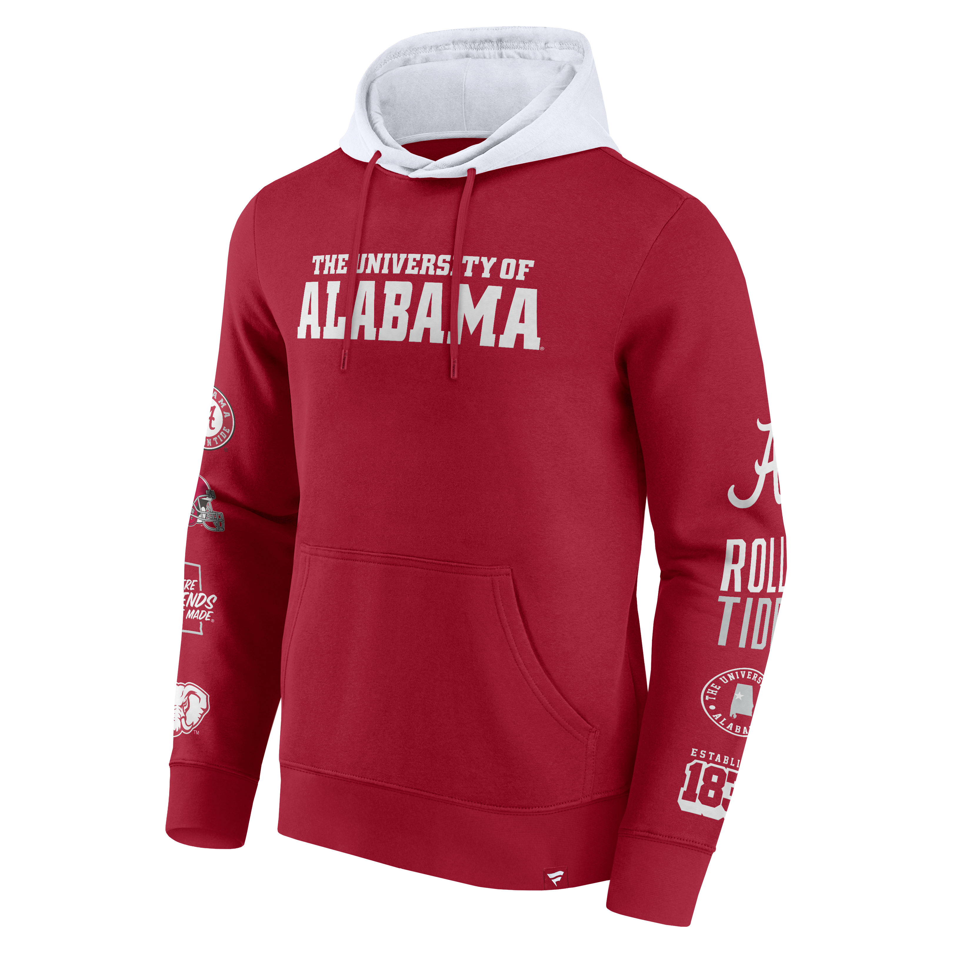 Nike Men's Alabama Crimson Tide Color Block Hoodie-Red/White